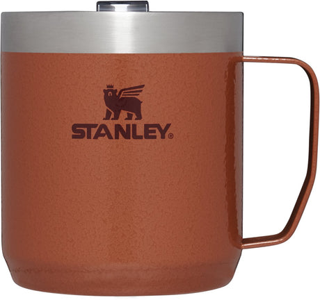 Stanley everyday camp mug 350 ml - keeps warm for 1.5 hours - vacuum insulated camping mug - BPA-free - dishwasher safe - stainless steel thermos cup - hammertone clay