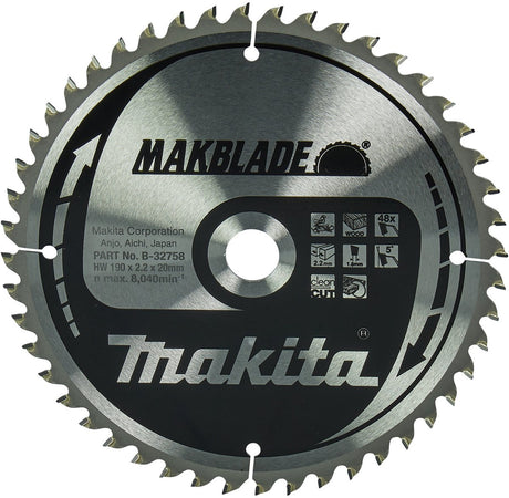 Příslušenství Makita pilový kotouč na křížové řezy | dřevo | 190x20x2,2 48t 5g - b-32758