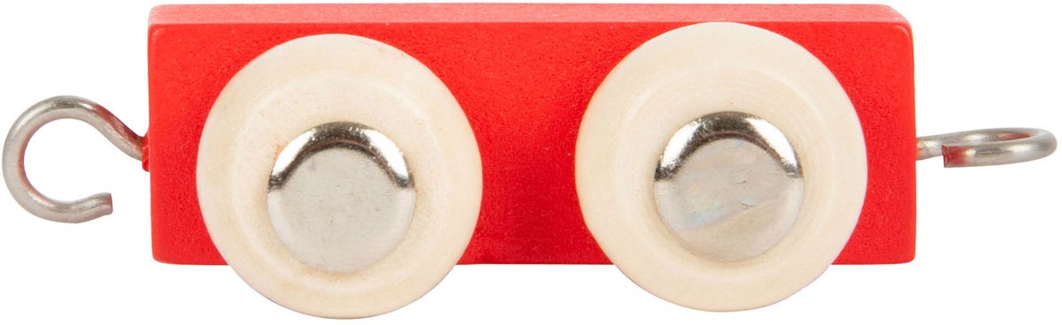 Small foot - wooden letter train trailer red - 12 pieces