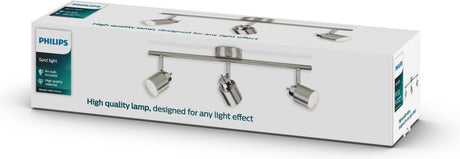 Philips led philips meranti opbouwspot - 3-lichts - nikkel