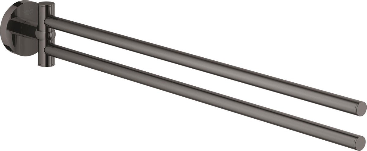 Grohe essentials towel holder with two rotating arms - hard graphite (black)