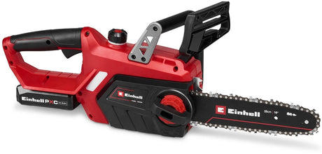 Pilarka akumulatorowa Einhell ge-lc 18 25-1 li kit - power x-change - 18 V Li-Ion - długość ostrza: 25 cm - max. długość cięcia: 23 cm - prędkość łańcucha: 4,5 m s - w tym. 1x akumulator 2,5 Ah i ładowarka