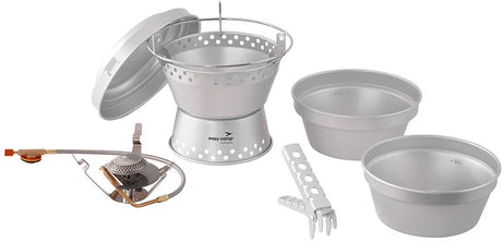 Easy camp storm cooker stove set, lightweight camping stove and pan set