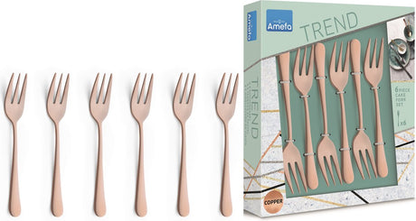 Amefa Austin vintage copper PVD - 6 cake forks
