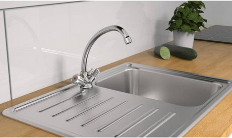Schütte brillant washbasin tap for water heater with free spout - mixer tap - low pressure - with waste - chrome