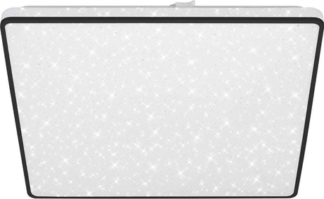 Briloner - LED ceiling lamp - ceiling lamp with starry sky - star decor - neutral white light - 37x37x4.5 cm - black