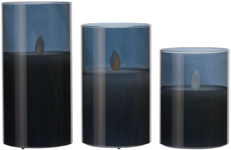 Arti casa led kaars in glas 3st