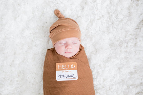 Lulujo hello world - swaddle hatt - solbränna