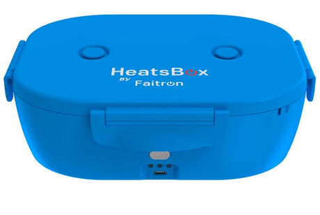 Faitron go light - heatsbox - electric lunch box - stainless steel - heated lunch box - for hot meals - different compartments - with app - 12 24v - blue