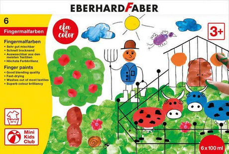 Tinta de dedo Eberhard Faber - cor efa - 6 x 100ml - sortida - ef-578806
