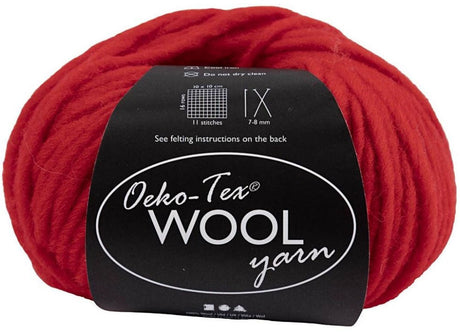Creativ company wool yarn red - knitting yarn 50m for crocheting and crafting.