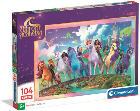 Clementoni - puzzle - 104 pieces - unicorn academy - super - from 4 years