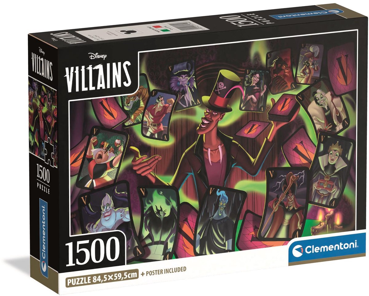 Clementoni - puzzle - 1500 pieces - Disney villains compact box