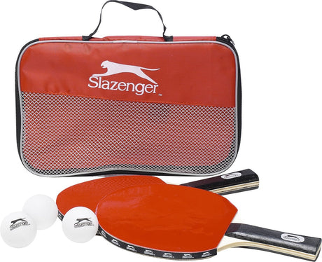 Slazenger stolnotenisový set 6-dielny - so 4 pingpongovými loptičkami a 2 stolnotenisovými pálkami - pingpongový set s úložným vakom