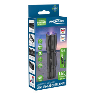 Flashlight UV and LED incl. 3 AAA batteries | 2 pcs