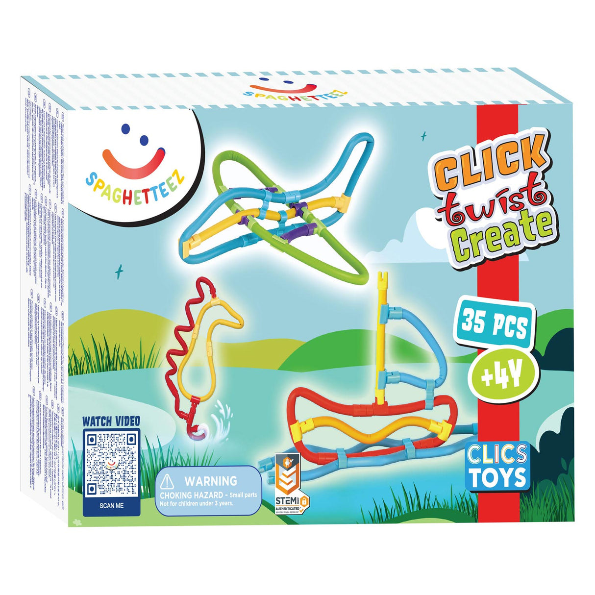 Spaghetteez 3D Art Flexible Building Sticks, 35 pcs.