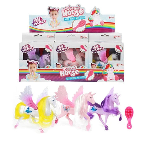 Bréagán bréagán bréagáin aisling capall unicorn pegasus le scuab
