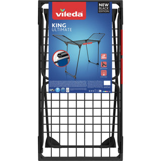 Sušák Vileda king ultimate (černá edice) - stolní sušák - délka sušení 20 m - xxl šňůry na prádlo