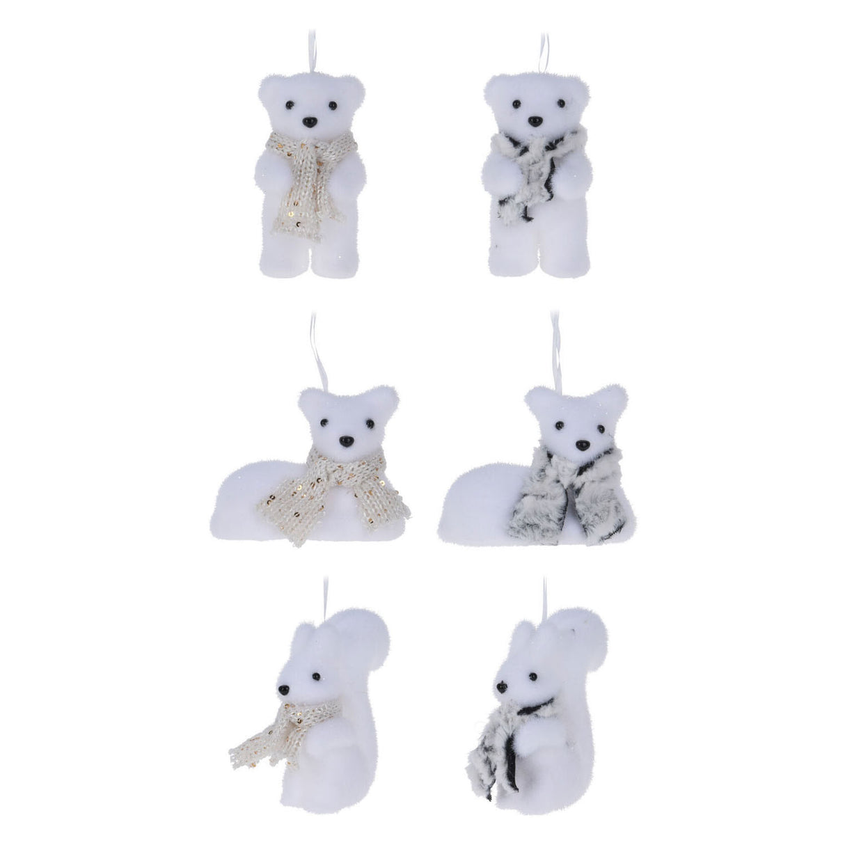 Christmas tree ornaments winter animals, set of 24