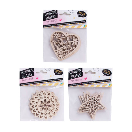Wooden shapes hobby set, 4 pcs.