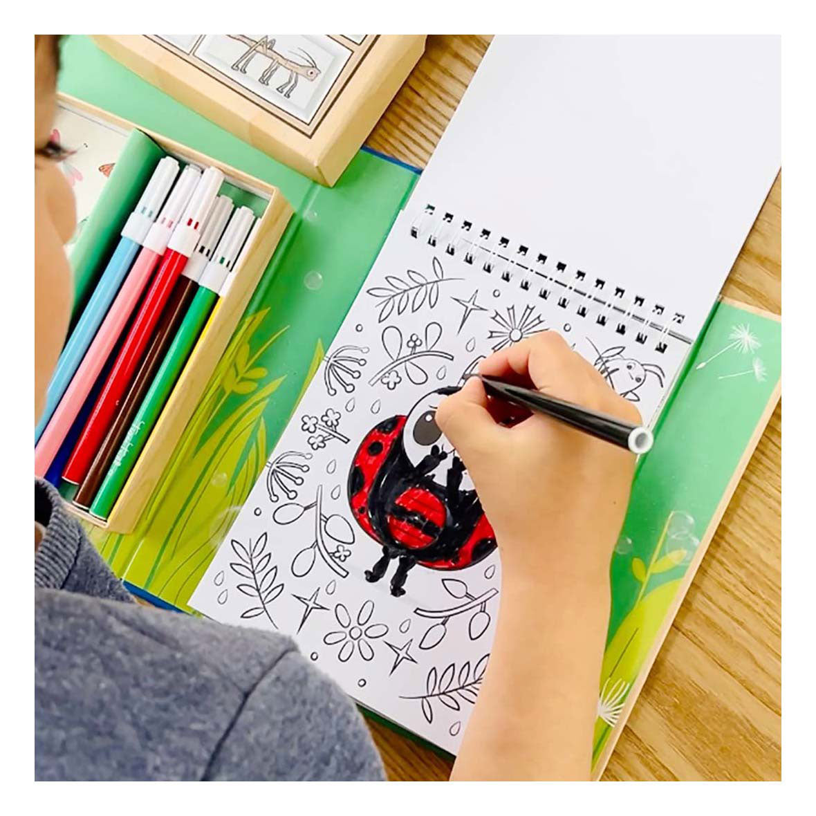 Tiger tribe coloring set garden creatures coloring fun for children - creative set.