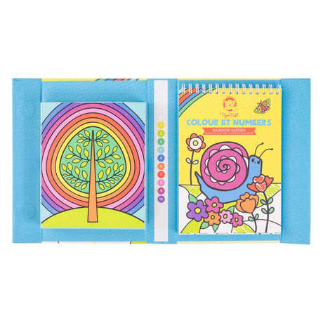 Livro para colorir da tribo do tigre, cor por número, incl. marcadores - jardim arco-íris