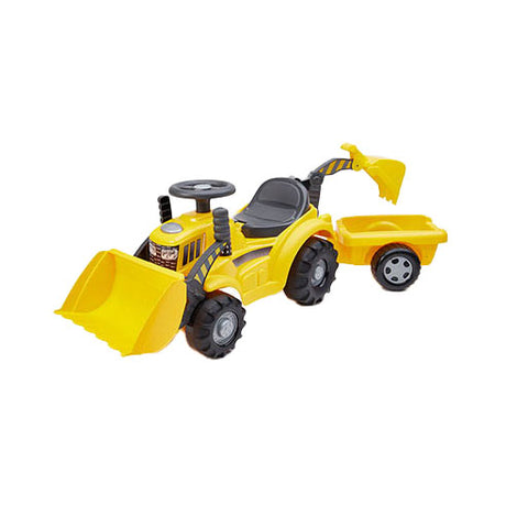 Ecoiffier walking tractor with front loader and trailer