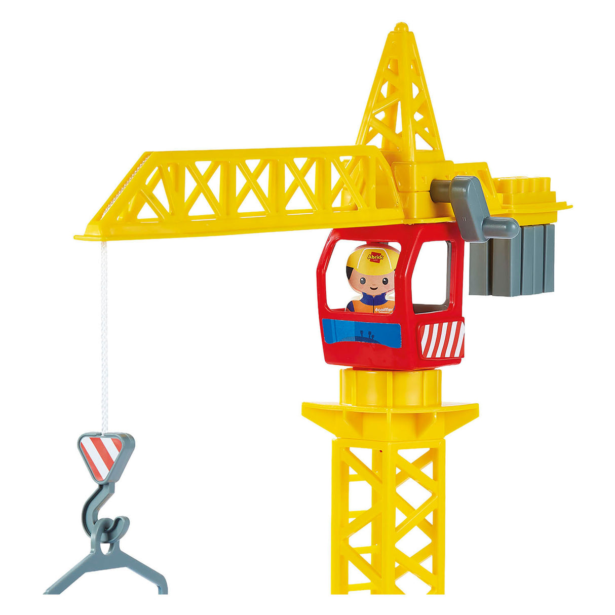 Ecoiffier abrick building blocks construction site with crane with 3 vehicles