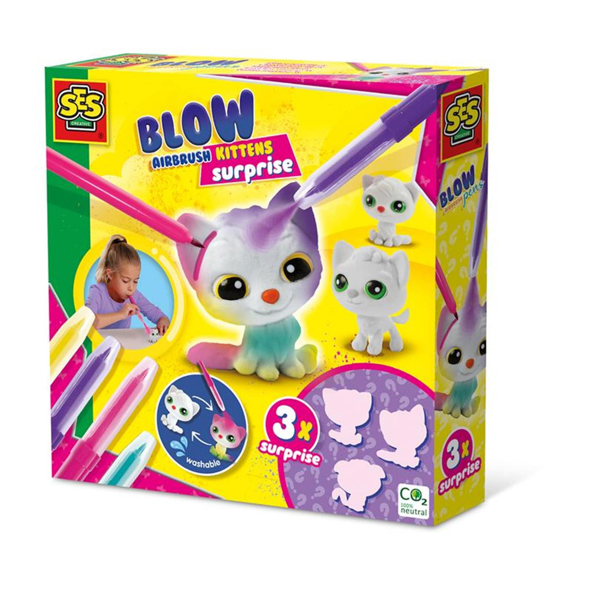Ses blow airbrush pens - cats surprise 3x