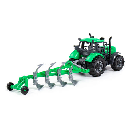 Cavallino tractor with plow green, scale 1:32