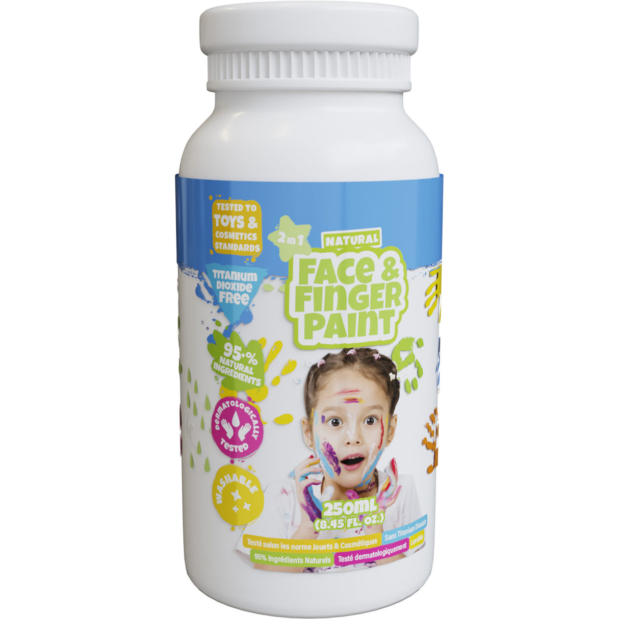 Boti natural face fingerpaint bottle - white, 250ml