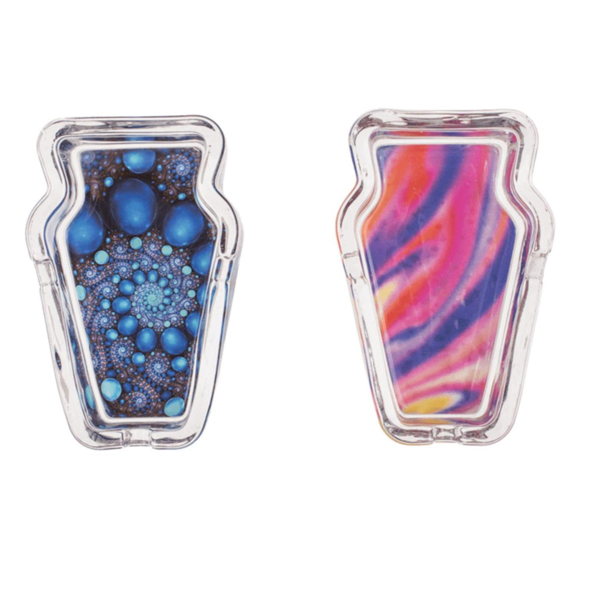 Ootb glass ashtray glow in the dark 12x8cm 3 ass.