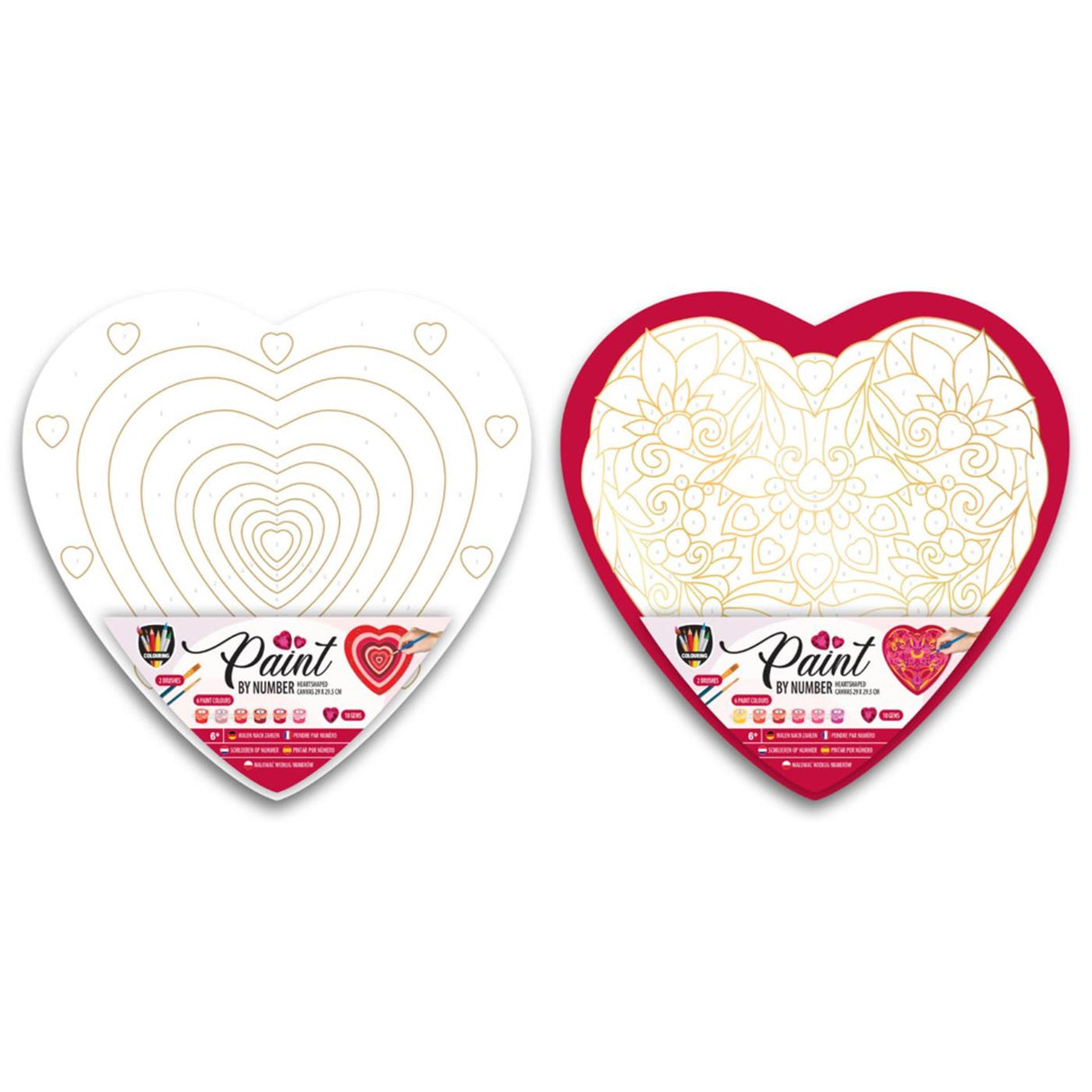 Tableau Grafix par numéro forme coeur 29x29cm