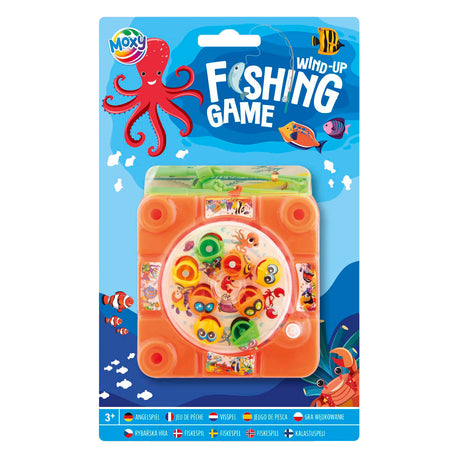 Creative craft group wind-up fishing game orange