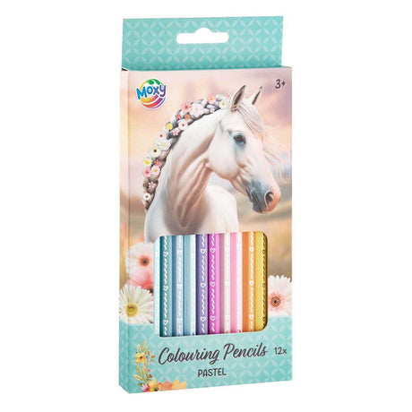Unbranded sans marque horse collection - colored pencils - pastel - 12 pieces