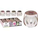 Home styling oil burner with scented wax vanilla, lavender, rose or jasmine scent