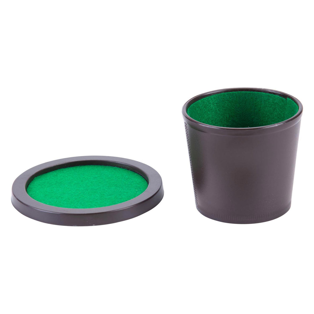 Longfield pokerkopp med lokk - inkludert 2 sett med terninger (16 mm) - terningsett - klassisk terningspill familiespill - englehjerte