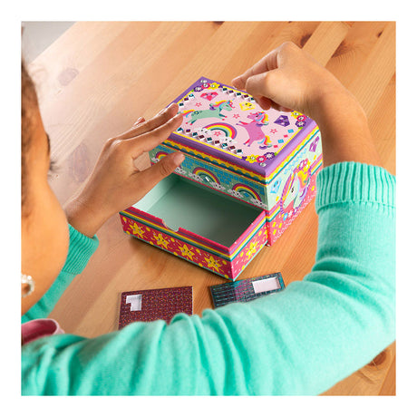 Decorate Totum unicorn jewelry box - toys girls craft darilni namig - mozaik 15 x 10 x 10 cm darilni namig za deklice in fantke od 3 let