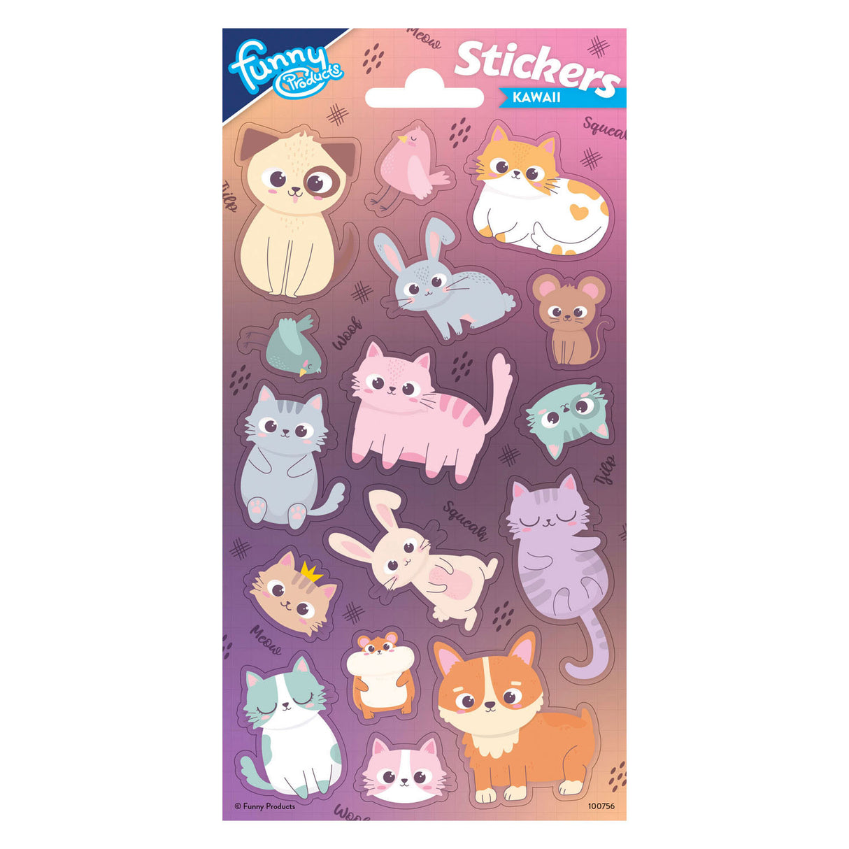 Totum nálepka list zvířata kawaii