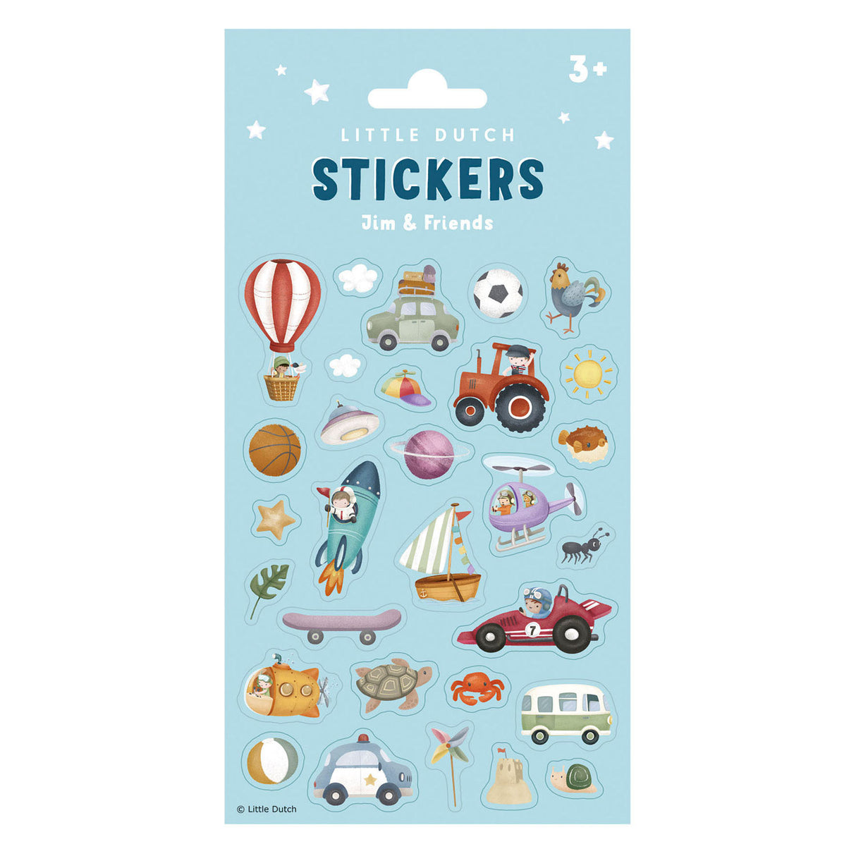 Little Dutch stickers Jim Friends, 10 stk.