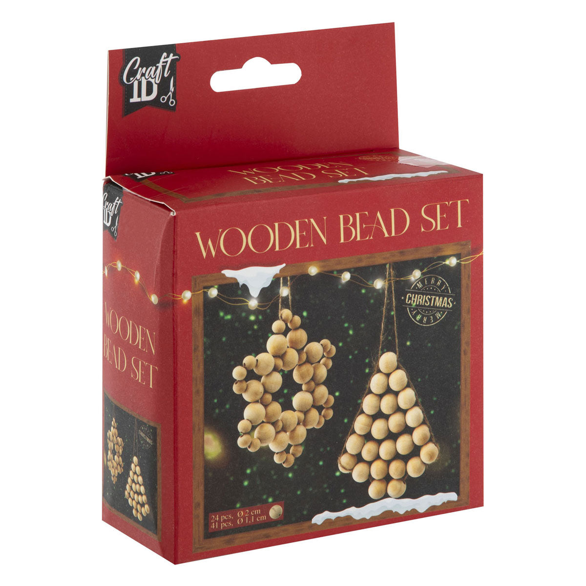 Creative craft group houten kralen kersthangers set kerstmis