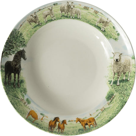 Wiebe van der zee wiebe's farm diep bord paard schaap ã˜23cm doos a 6 stuks porselein