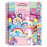 Totum Unicorn Sticker Puzzle Aktivitéitsbuch A5 - Vakanzebuch Sticker no Zuel inkl. Faarwen Säiten - Spillsaachen fir Meedercher vun 3 Joer