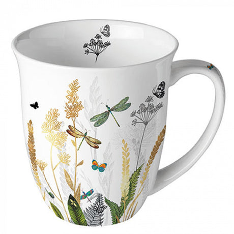 Ambiente mug ornamental flowers white