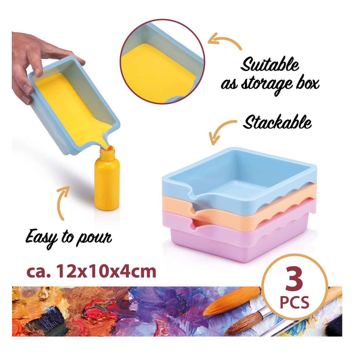 Palette Mëschbäll vu Faarwen, 3 Stéck.
