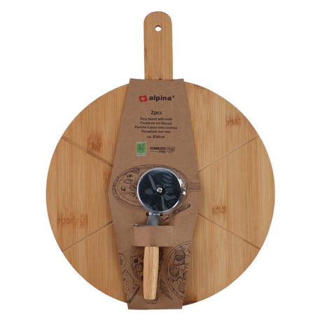 Alpina pizza board and pizza cutter, 2 pcs.
