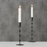 Boltze home candlestick metal black 2 pcs. h20-30cm