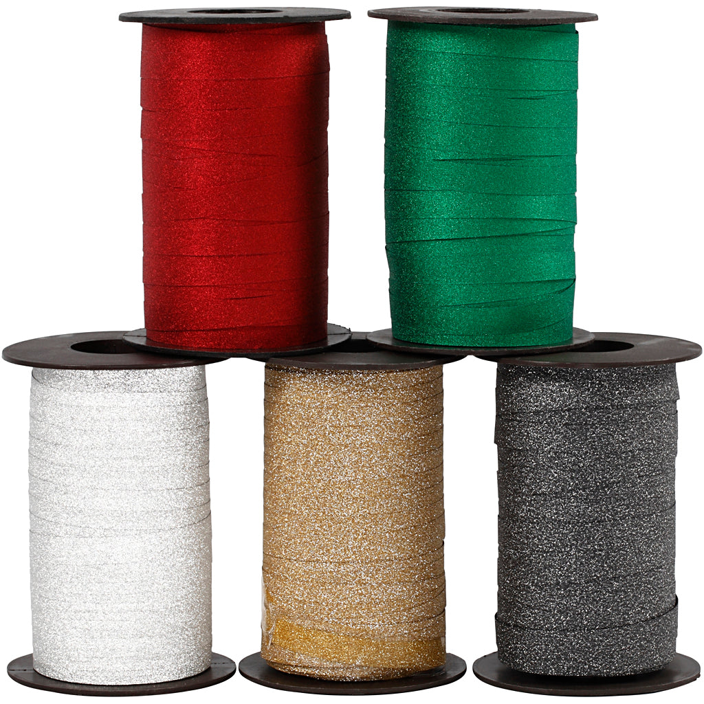 Creativ company https: www.cchobby.nl gift ribbon-w-10-mm-glitter-various-colors-5x100-m-1-box