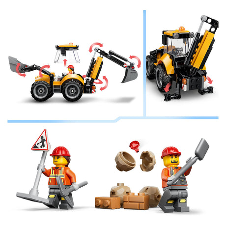 Lego City 60480 Yellow Backhoe Digger