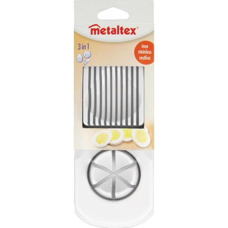 Metaltex egg slicer double plastic stainless steel on card